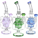 Pulsar Double Swiss Perc Blocks Glass Water Pipe | 12.5" | 14mm F