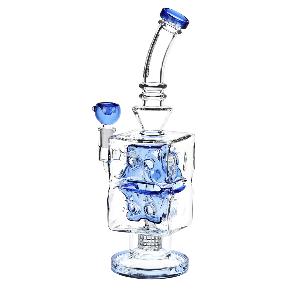 Pulsar Double Swiss Perc Blocks Glass Water Pipe | 12.5" | 14mm F