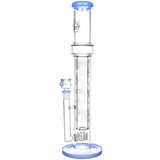 Pulsar Double Wall Perc Tube Water Pipe, 16.75" tall, front view with matrix percolator and black accents
