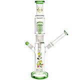 Pulsar Doubled Up Water Pipe with Disc Percolator, 18.5" tall, 14mm Female Joint, Front View