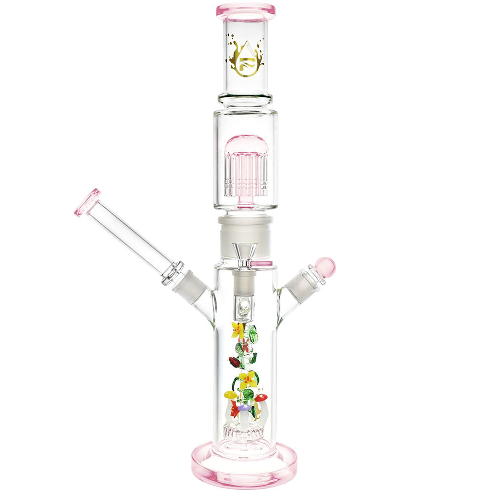 Pulsar Doubled Up Water Pipe with Disc Percolator, 18.5" Tall, 14mm Female Joint, Front View
