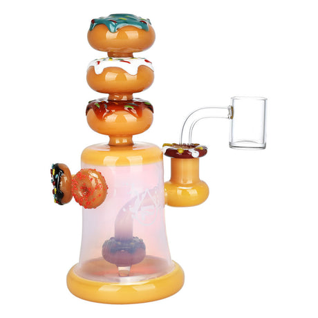 Pulsar Dreamy Donuts Dab Rig, 8" Tall with 14mm Female Joint, Borosilicate Glass, Front View