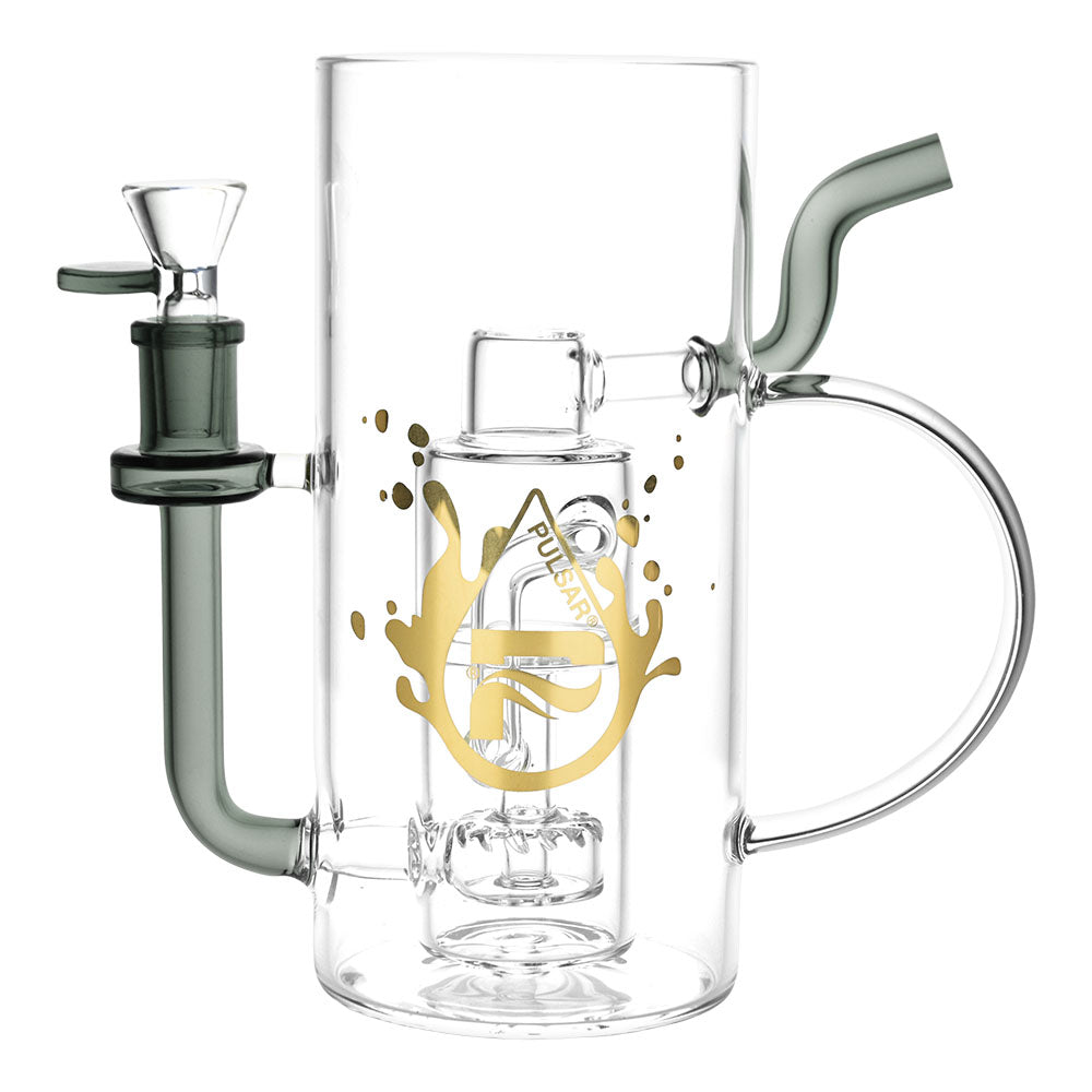Pulsar Beer Mug Recycler Water Pipe, 7" Tall, Clear Borosilicate Glass with Disc Percolator