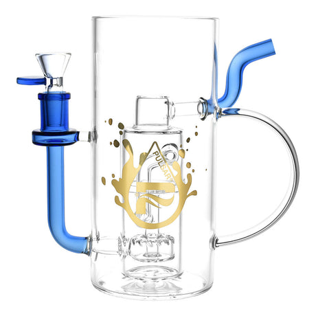 Pulsar Beer Mug Recycler Water Pipe, Clear Borosilicate Glass, Disc Percolator, 7" Tall
