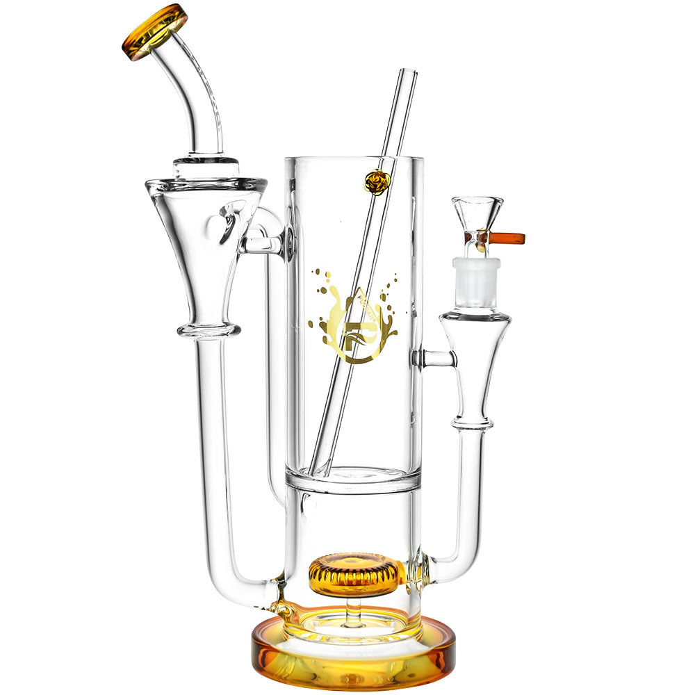 Pulsar Highball Water Pipe, 11.5" Tall, 14mm Female, Clear Borosilicate Glass, 330mL Volume, Front View