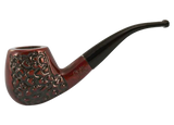 Pulsar Engraved Bent Apple Rosewood Tobacco Pipe for Dry Herbs, 5.5" Side View