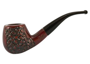 Pulsar Engraved Bent Apple Rosewood Tobacco Pipe for Dry Herbs, 5.5" Side View