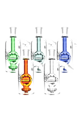 Pulsar Fab-Egg Perc Ash Catchers in various colors with 45° joint angle, front view