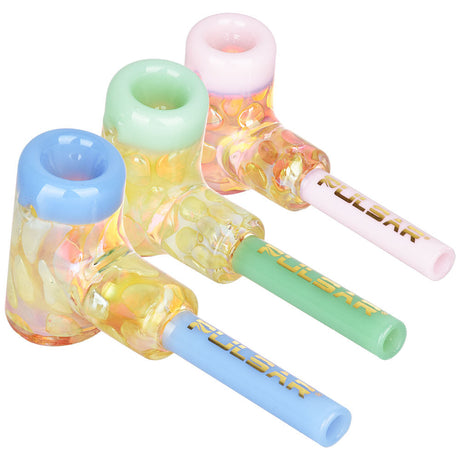 Pulsar Fantasy Fumed Hammer Hand Pipes with Color Changing Design, Top View