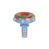 Pulsar Feelin' Funky 14mm Herb Slide in Blue with Colorful Marbles, Front View on White Background