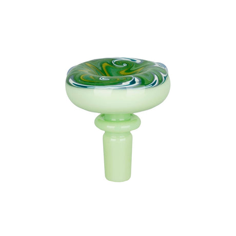 Pulsar Feelin' Funky 14mm Male Herb Slide with Green Marbles on White Background