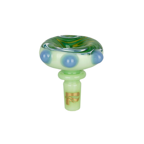 Pulsar Feelin' Funky 14mm Herb Slide with Marbles in Green, Borosilicate Glass, Front View