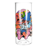 Pulsar Flamingo Wizard Gravity Water Pipe, 11.5" Borosilicate Glass, Front View with Artwork