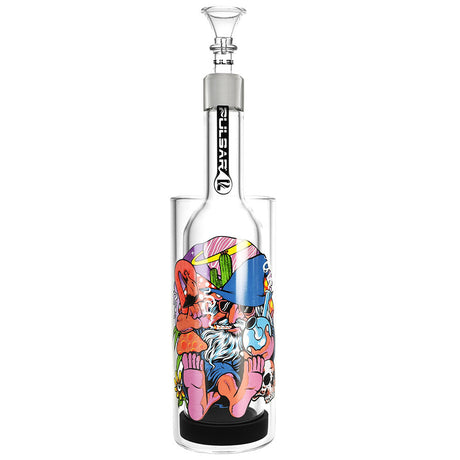 Pulsar Flamingo Wizard Gravity Water Pipe, 11.5" tall, front view on white background