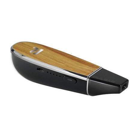 Pulsar Flow Vaporizer with Wood Grain Finish - Side View on White Background