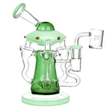 Pulsar Friendly Visitors Recycler Dab Rig with Alien Design - 7.5" Front View