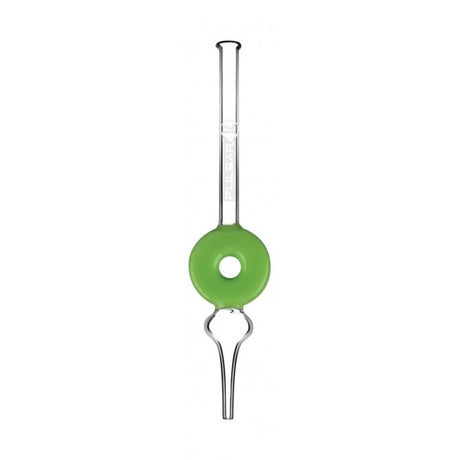 Pulsar Frosted Donut Dab Straw in green, 9" borosilicate glass for concentrates, front view