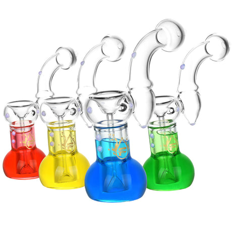 Pulsar Frosty Fog Glycerin Bubblers in red, yellow, blue, and green with borosilicate glass