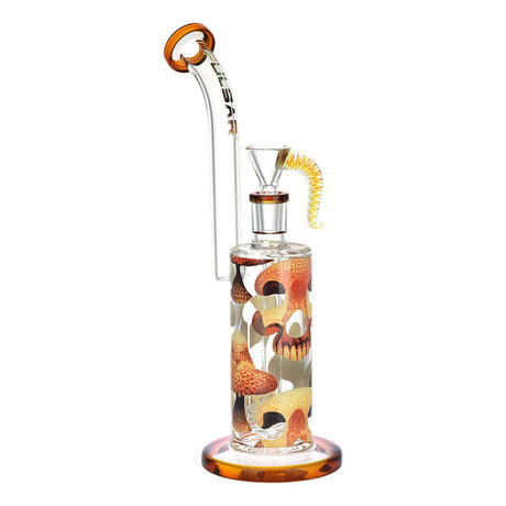 Pulsar Fun Guy Series Rig-Style Water Pipe, 10.5" tall, with Mushroom Design, Front View