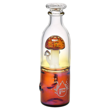 Pulsar Fungi Trio in Bottle Hand Pipe in Amber, Borosilicate Glass, Front View