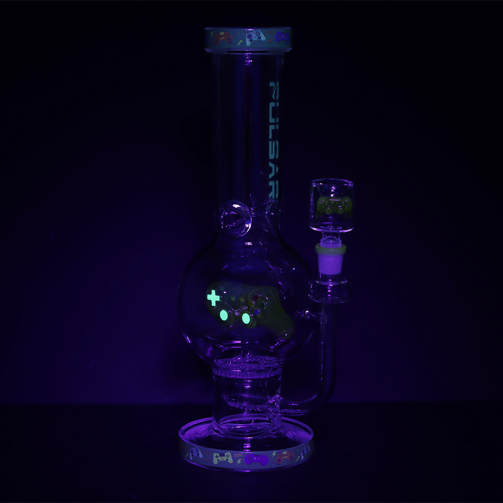 Pulsar Game Time Bubble Base Glass Water Pipe | 12.5" | 14mm F