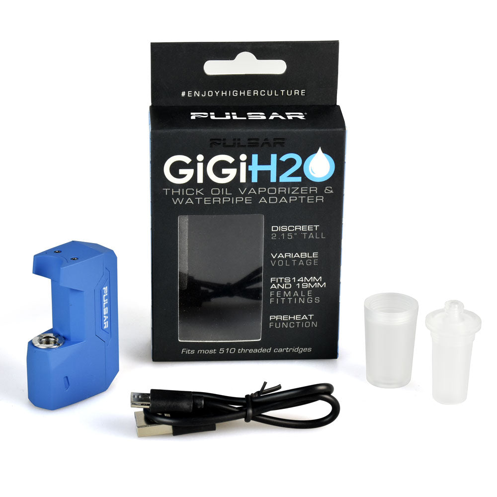 Pulsar GiGi H2O Vaporizer Battery and Water Pipe Adapter with USB Charger and Accessories