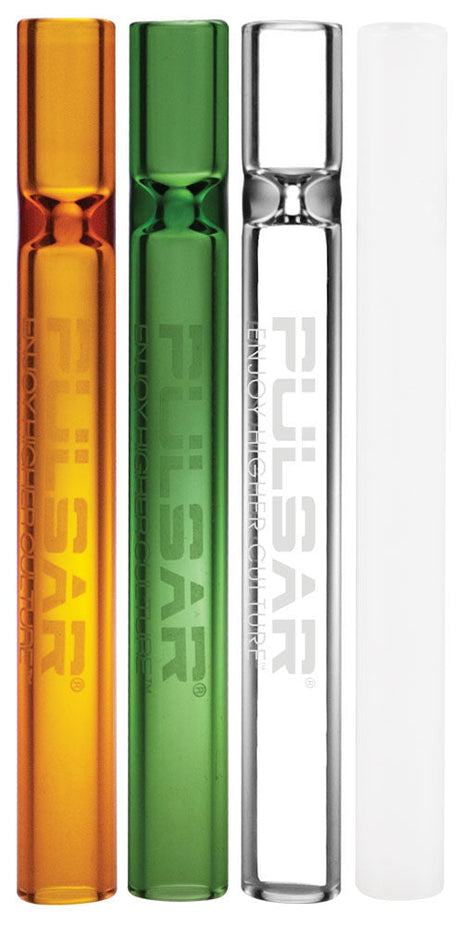 Pulsar Glass Chillum 4.2" Hand Pipes Refill Pack in Assorted Colors - Front View