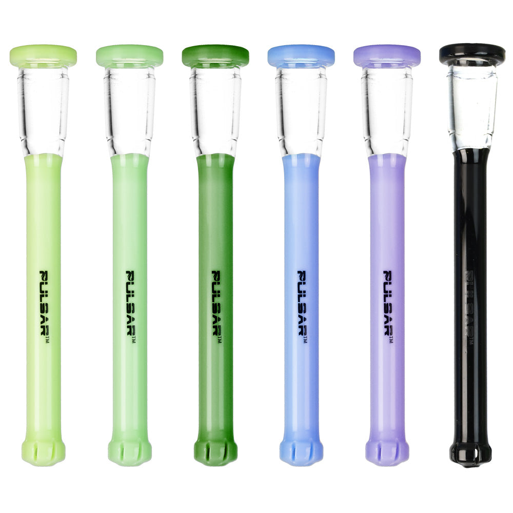 Pulsar Borosilicate Glass Downstems 6 Pack, 14mm Joint, Assorted Colors, Front View
