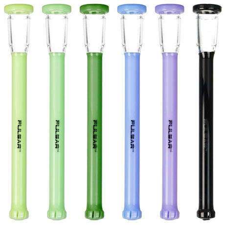 Pulsar Borosilicate Glass Downstems in various colors, 5.5 inch, 14mm joint size, front view