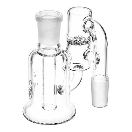 Pulsar Glass Dual Chamber Ash Catcher, clear borosilicate with 14mm joint, front view on white background