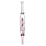 Pulsar Glass Dab Straw with Inner Twist Perc, Clear Borosilicate, 8.5" Length, Front View