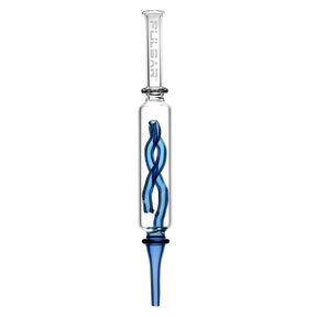 Pulsar Glass Dab Straw with Inner Twist Perc, Clear Borosilicate, 8.5" Length, Front View