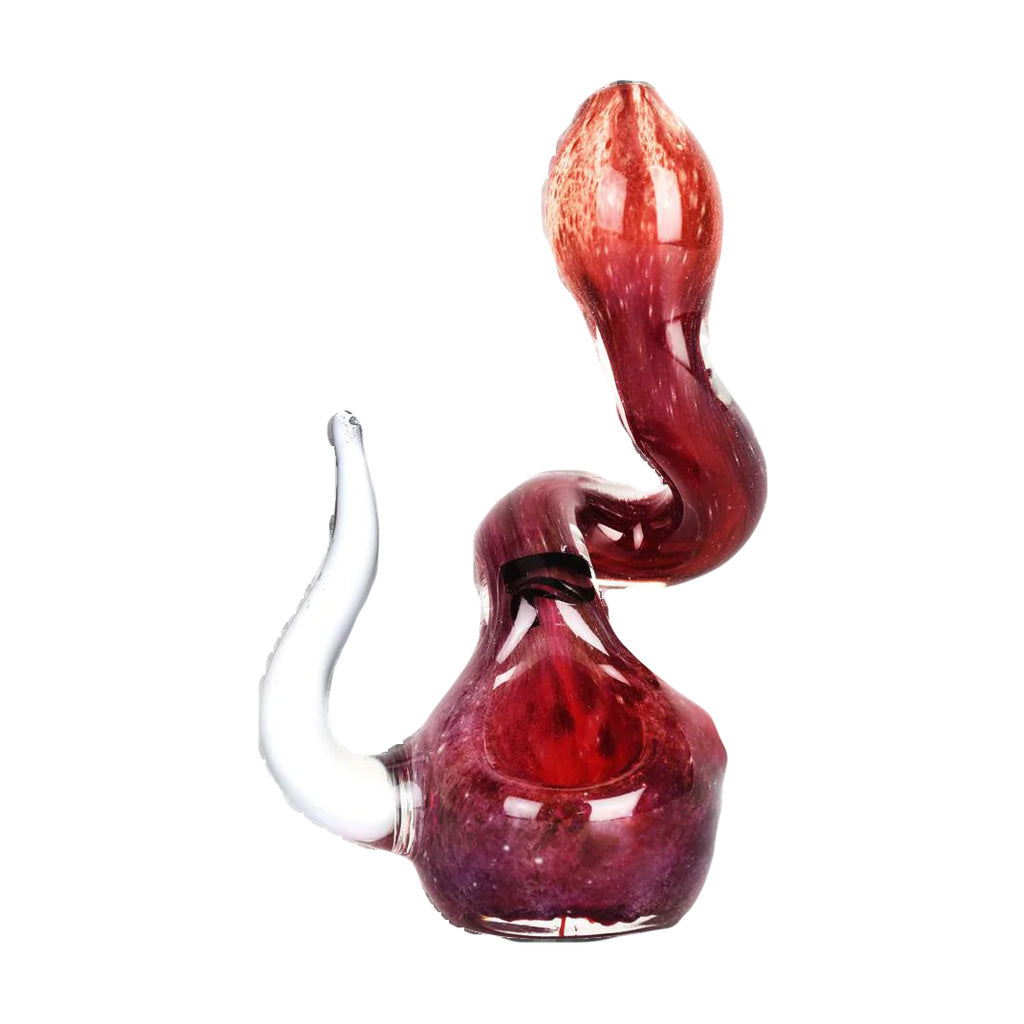 Pulsar Glass Twisted Standup Hand Pipe, 4" Borosilicate, Portable Design, Front View