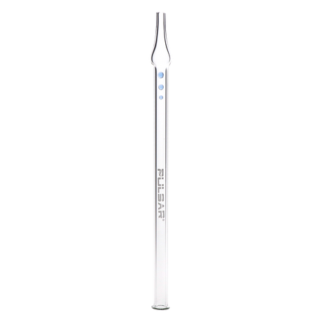 Pulsar borosilicate glass dab straw with an integrated tip and baked-on Pulsar logo, 10 inches long