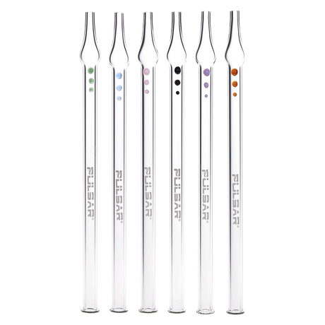 Pulsar 10 inch glass vapor straw 6 pack, a bundle of borosilicate glass dab straws for concentrates