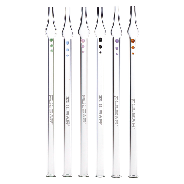 Pulsar 10 inch glass vapor straw 6 pack, a bundle of borosilicate glass dab straws for concentrates