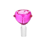 Pulsar Globular Pink Glycerin Herb Slide, 14mm Male Joint, Front View on White