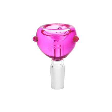 Pulsar Globular Pink Glycerin Herb Slide, 14mm Male Joint, Front View on White