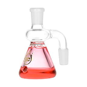 Pulsar Glycerin Beaker-Style Ash Catcher, 14mm, with Freezable Pink Chamber, Front View
