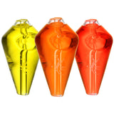 Pulsar Glycerin Series Freezable Arrowhead Pipes in yellow, orange, and red, compact and portable design