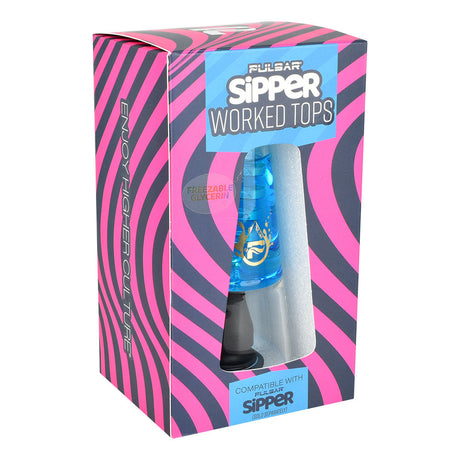 Pulsar Glycerin Spiral Sipper Cup Attachment in box, front view, for vaporizers, 6.75" height