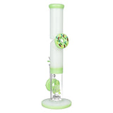 Pulsar Go Nuts For Donuts Glass Water Pipe, 13.5" Tall, Frosted Green Accents, Front View