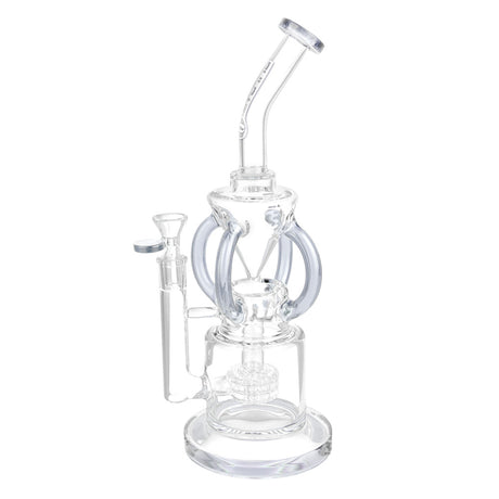 Pulsar Gravity Recycler Water Pipe, 13" tall with a 14mm female joint, featuring a matrix percolator, front view