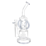 Pulsar Gravity Recycler Water Pipe, 13" tall with a 14mm female joint, featuring a matrix percolator, front view
