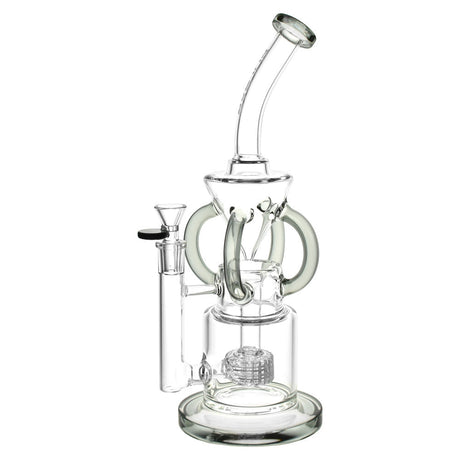 Pulsar Gravity Recycler Water Pipe, 13" Borosilicate Glass with Matrix Percolator, Front View