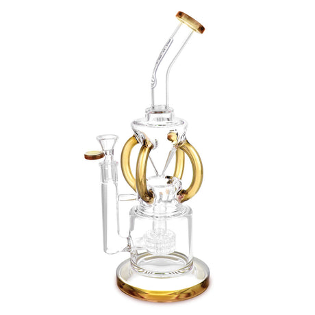 Pulsar Gravity Recycler Water Pipe - 13" with Matrix Percolator, Front View on White