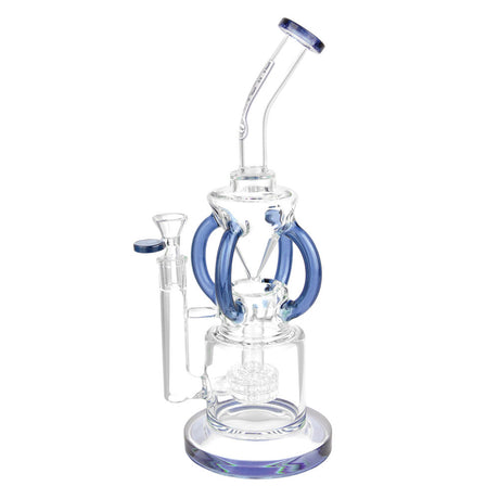 Pulsar Gravity Recycler Water Pipe, 13" with Matrix Percolator, Front View on White Background