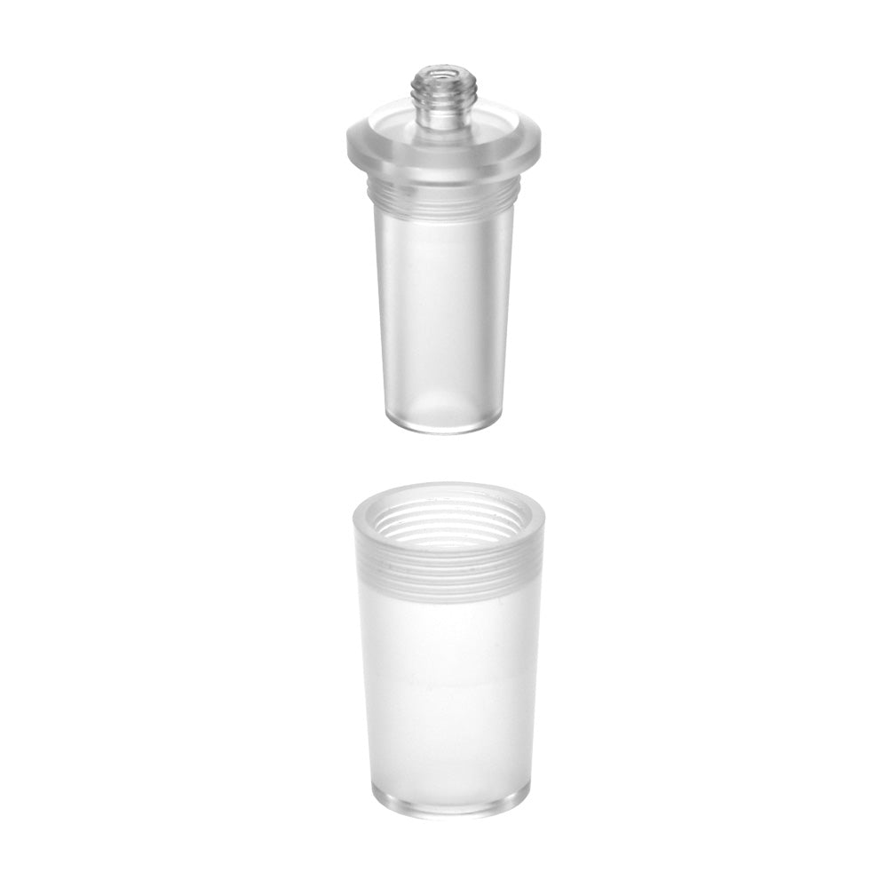 Pulsar H2O Series Water Pipe Adapter, heavy wall clear glass, 14mm to 18mm size, front view on white background