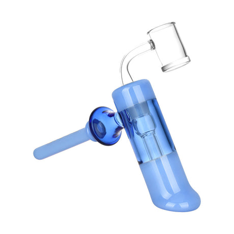 Pulsar Hammer Bubbler Concentrate Pipe in Blue - Side View with Borosilicate Glass