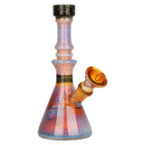 Pulsar Heady Bubble Matrix Beaker Water Pipe, 7" with Dichro, Front View on White Background